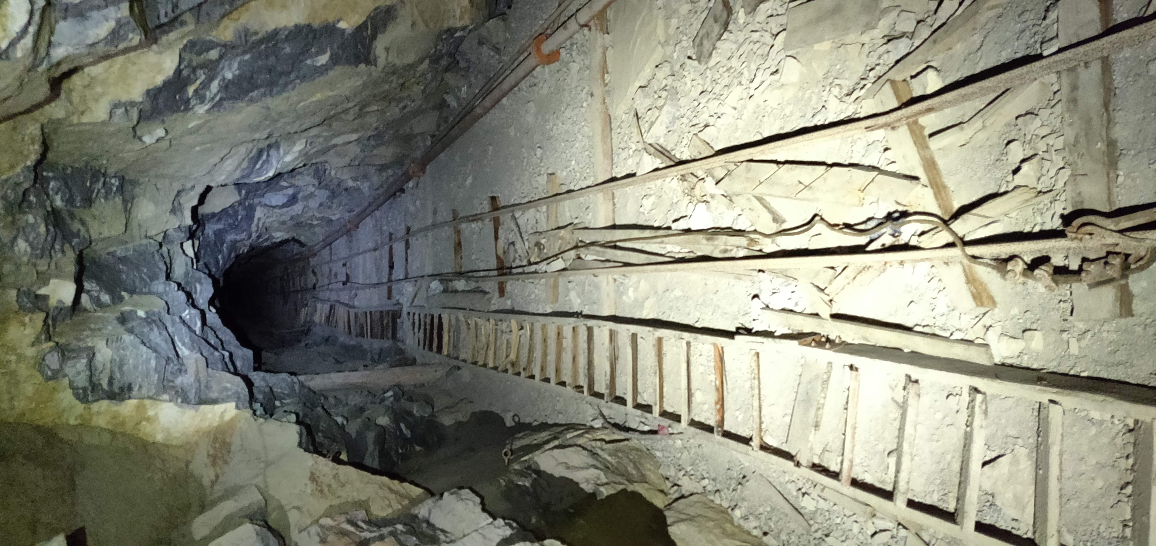 Ladder in St. Pierre cave - Aosta Valley, Italy